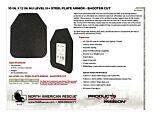 10 in. x 12 in. NIJ Level III+ Steel Plate Armor - Shooter Cut - Product Information Sheet