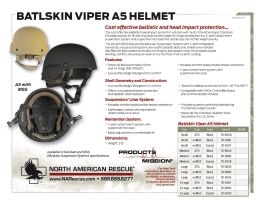 Batlskin Viper A5 Helmet Product Information Sheet | North American Rescue