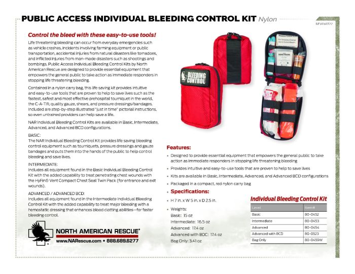 Public Acess Individual Bleeding Control Kit Nylon Product
